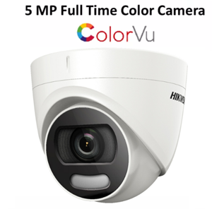 מצלמת כיפה -אור לבן ראיית לילה צבעונית HIKVISION 5MP DS-2CE72HFT-F